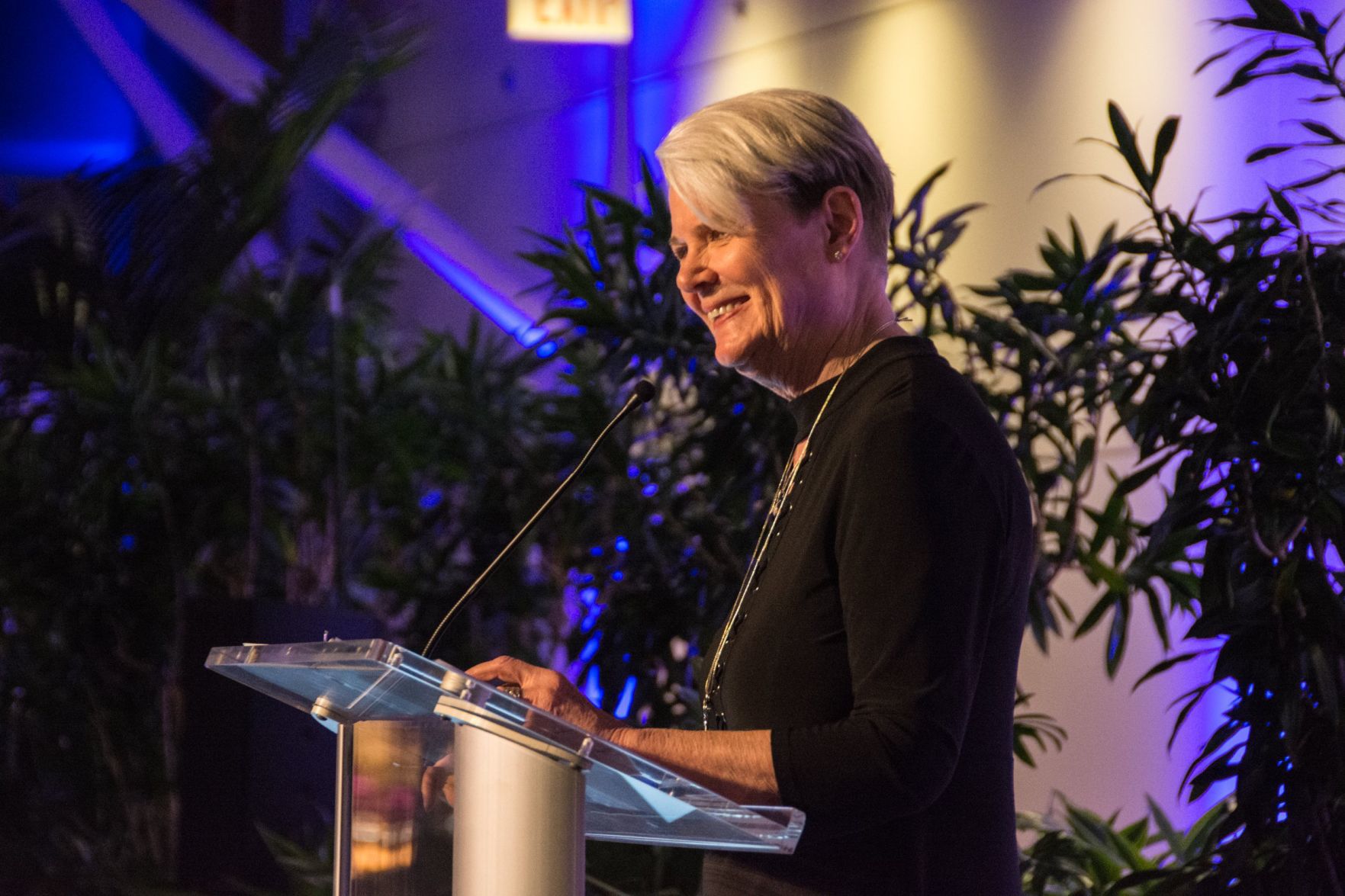 Jane Harbron, President of Assistance League of St. Louis speaks at Imagine! Planting Seeds of Hope
